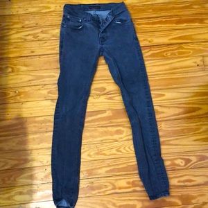 Nudie faded black skinny jeans 28 x 34 Grim Tim